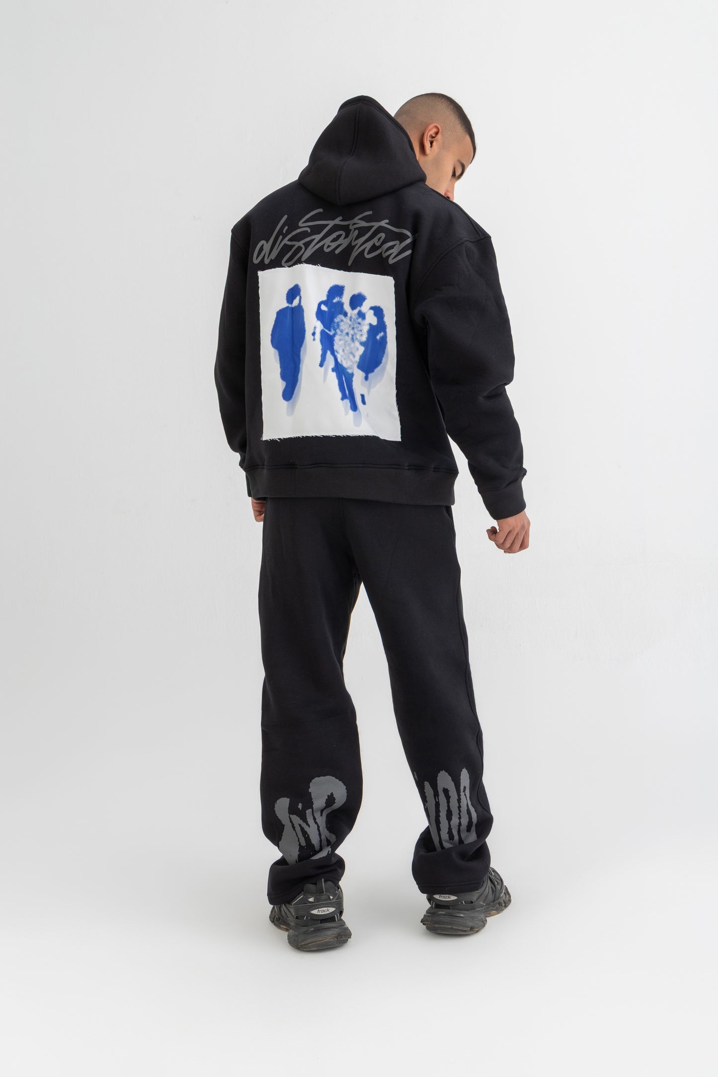 Black Distroted Hoodie