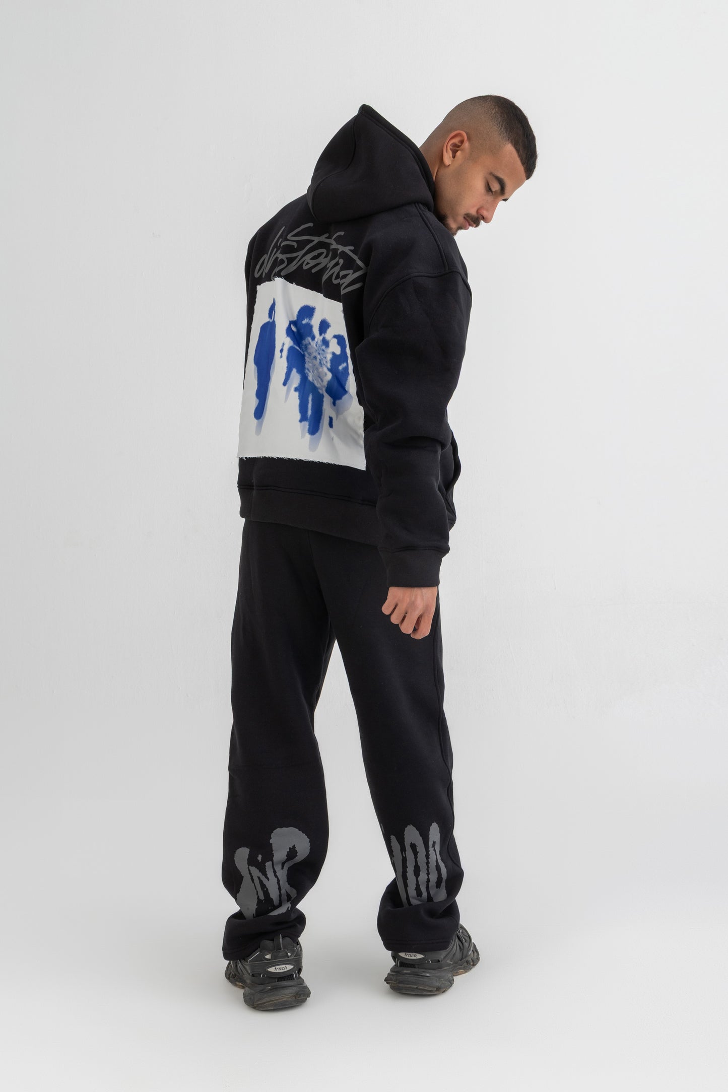 Black Distorted Sweatpants