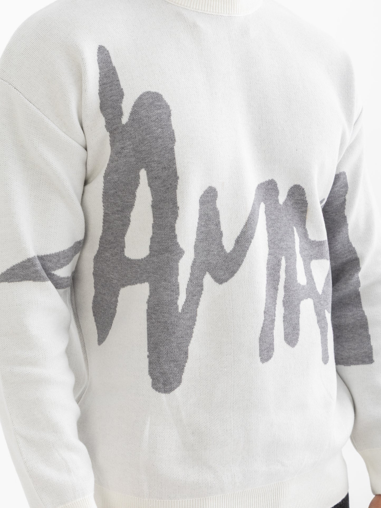 White Street Scribble Knitted Crewneck