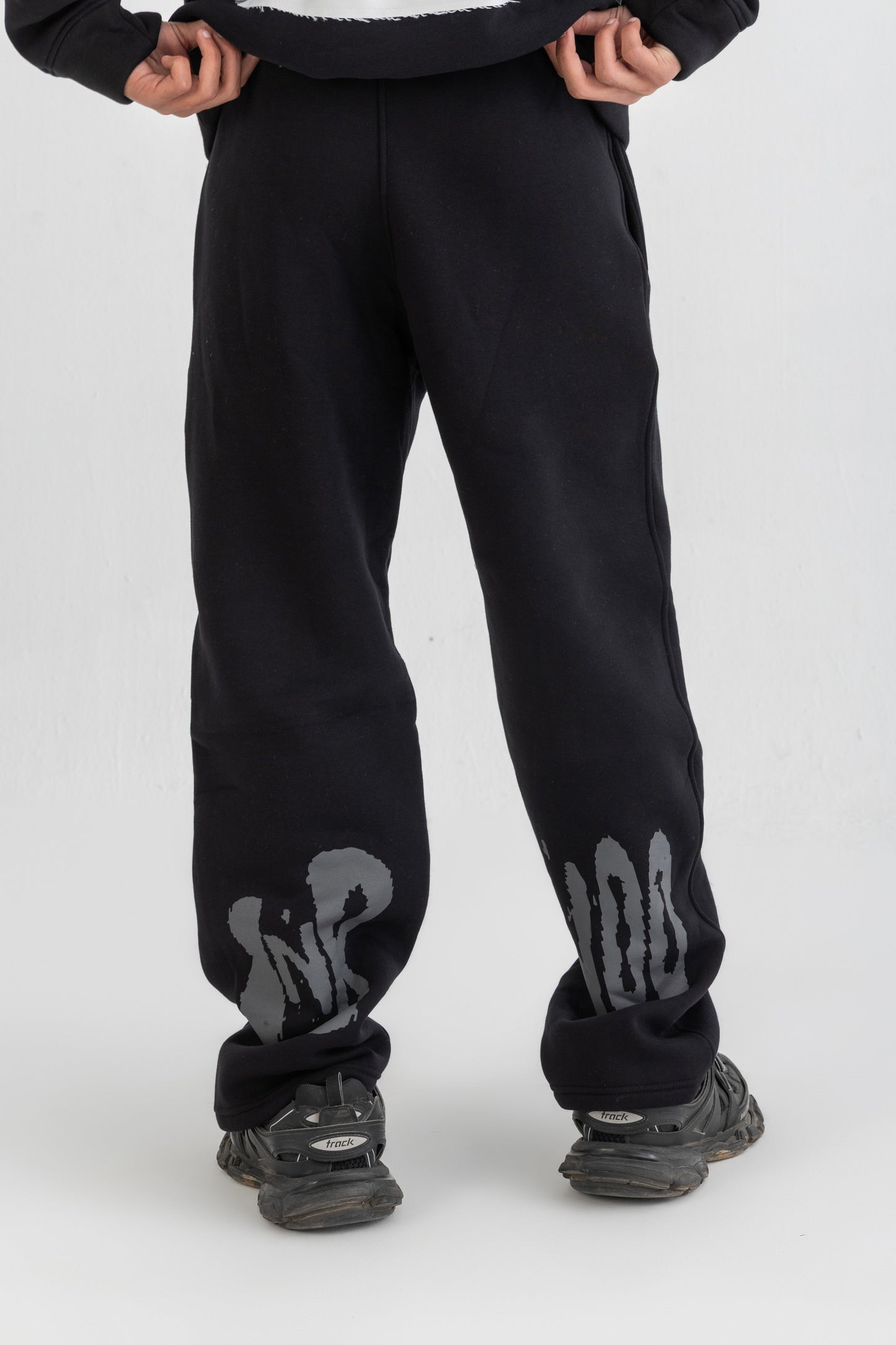 Black Distorted Sweatpants