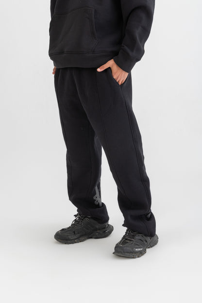 Black Distorted Sweatpants