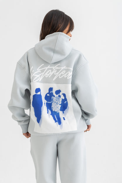 Grey Distorted Hoodie