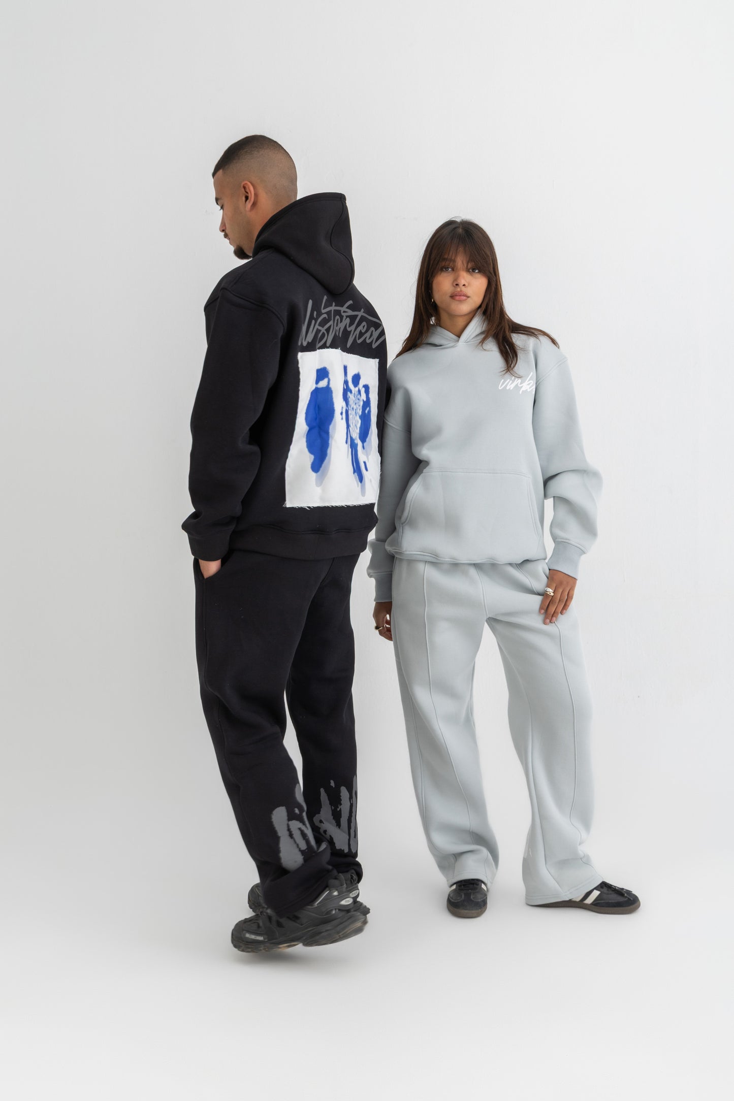Grey Distorted Hoodie
