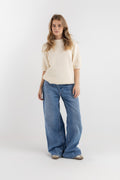 Round Knitted Tee Off White