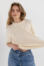 Round Knitted Tee Off White