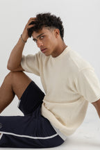 Round Knitted Tee Off White