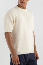 Round Knitted Tee Off White