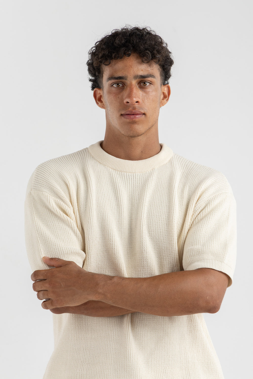 Round Knitted Tee Off White