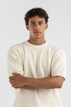 Round Knitted Tee Off White